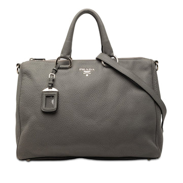 Prada Vitello Daino Zip Top Satchel Pre-