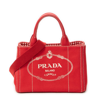 Prada Canapa Convertible Tote Canvas