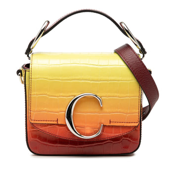 Chloé Mini Croc Embossed Ombre Calfskin