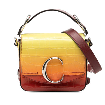 Chloé Mini Ombre Croc Embossed Leather C