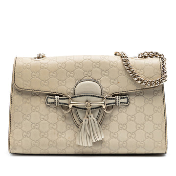 Emily Chain Flap Bag Guccissima Leather