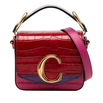 Chloé Mini Tricolor Croc Embossed