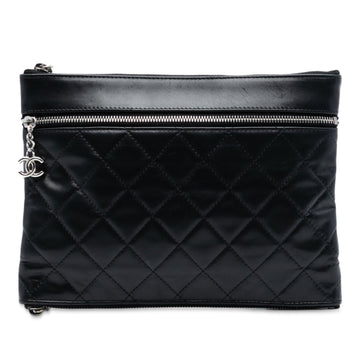 Chanel O Case Clutch Quilted Lambskin