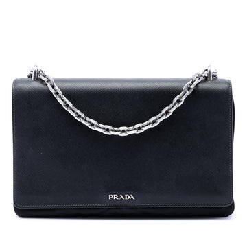 Prada Chain Flap Crossbody Bag Tessuto