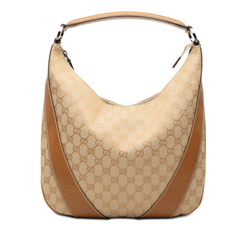 Gucci Gg Canvas Hobo Pre-Loved Bag Brown
