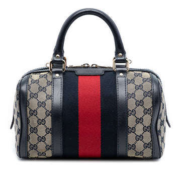 Gucci Vintage Web Boston Bag Gg Canvas
