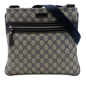 Gucci Front Zip Flat Messenger Bag Gg