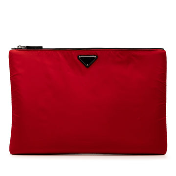 Prada Fluo Chain Clutch Tessuto Large
