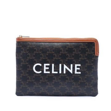 Celine Zip Around Chain Clutch Triomphe