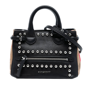 Burberry Banner Tote Studded Leather