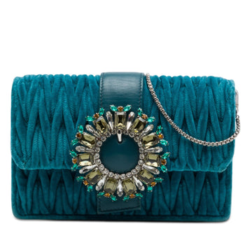 Miu Matelasse Velvet Crystal