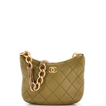 Chanel Cc Mixed Chain Link Zip Hobo