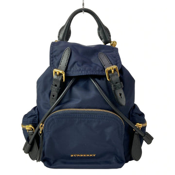 Burberry Navy Black Nylon Leather