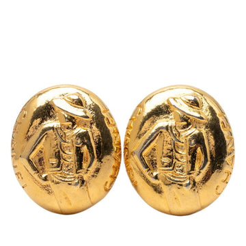 Chanel Vintage Earrings Gold-Tone Metal