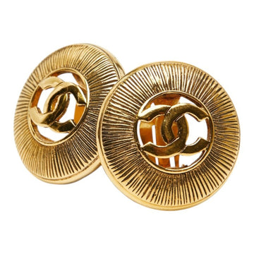 Chanel Cc Logo Round Clip-On Earrings