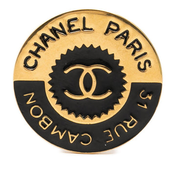 Chanel Cc Logo Brooch Gold-Tone Metal