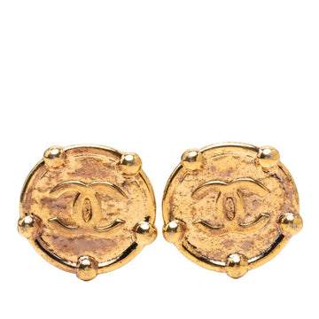 Chanel Cc Logo Round Clip-On Earrings