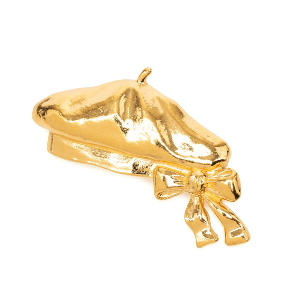 Chanel Beret Ribbon Brooch Metal