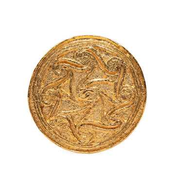 Chanel Cc Logo Round Brooch Metal