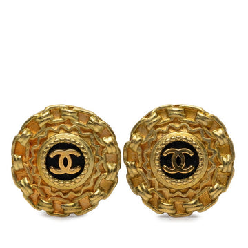 Chanel Cc Logo Clip-On Earrings Gold-