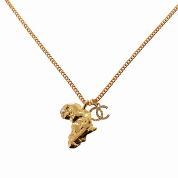 Chanel Cc Logo Pendant Necklace Gold-