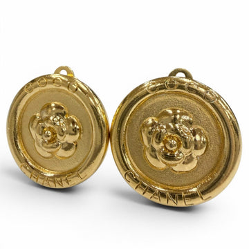 Chanel Vintage Earrings Camellia Gold-