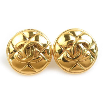 Chanel Cc Logo Clip-On Earrings Gold-