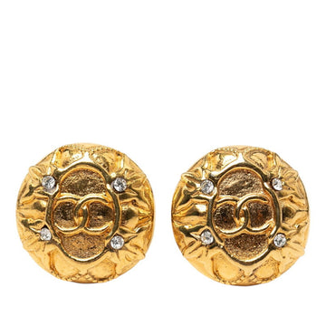 Chanel Cc Logo Round Clip-On Earrings