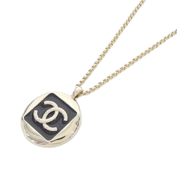 Chanel Pendant Necklace Metal Black