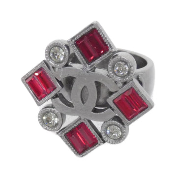 Chanel Ring Metal Red And Silver With