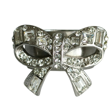 Chanel Rhinestone Ribbon Motif Ring