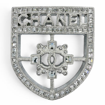 Chanel Cc Logo Brooch Sterling Silver