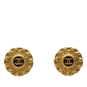 Chanel Cc Logo Round Clip-On Earrings