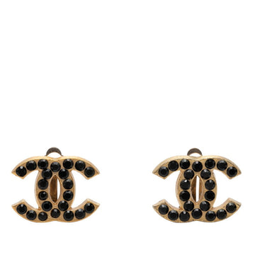 Chanel Cc Logo Clip-On Earrings Gold-