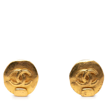 Chanel Cc Logo Round Clip-On Earrings