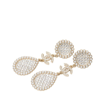 Chanel Cc Logo Stud Earrings Gold-Tone