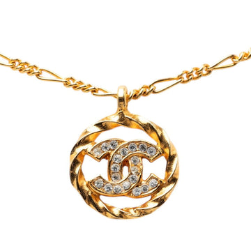 Chanel Cc Logo Pendant Necklace Gold-