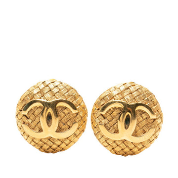 Chanel Cc Logo Round Clip-On Earrings