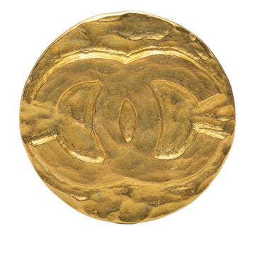 Chanel Cc Logo Round Brooch Metal