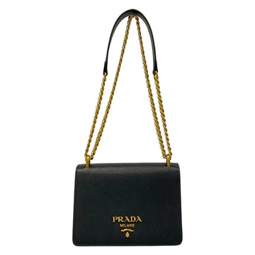 Prada Black Saffiano Leather Shoulder