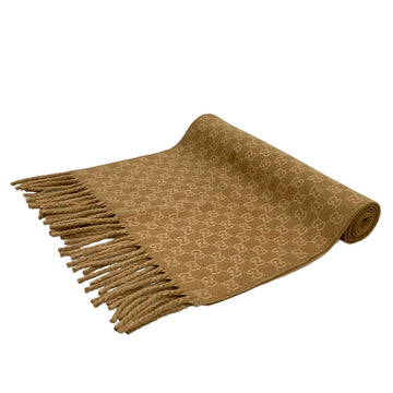 Gucci Gg Beige Wool Cashmere Scarf