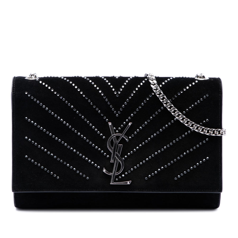 Saint Laurent Suede Crystal Kate