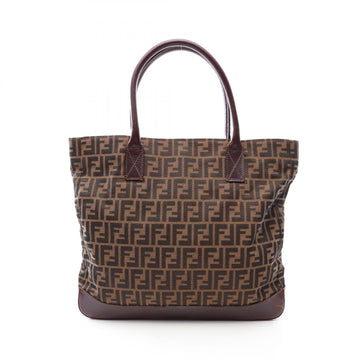 Fendi Zucca Hand Tote Bag Canvas Leather