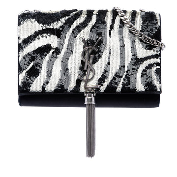 Saint Laurent Small Satin Kate Zebra