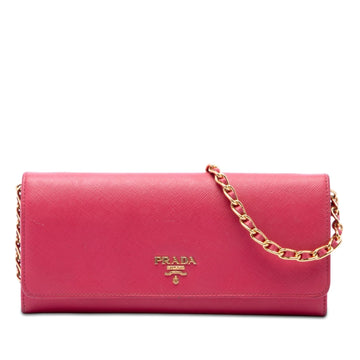 Prada Saffiano Wallet On Chain Pre-Loved