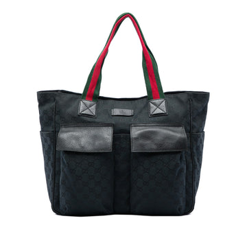 Gucci Gg Canvas Web Double Pockets Tote