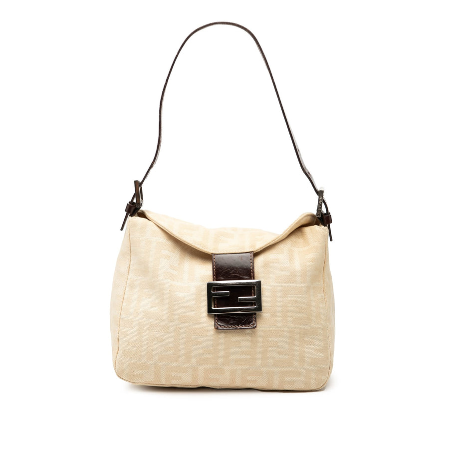 Fendi Zucca Canvas Double Flap Shoulder