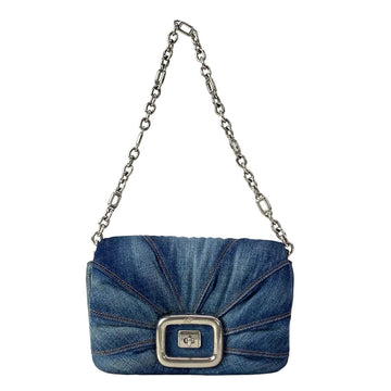 Roger Vivier Viv Shock Navy Denim