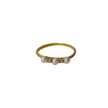 Tasaki 18K Yellow Gold Diamond Pearl