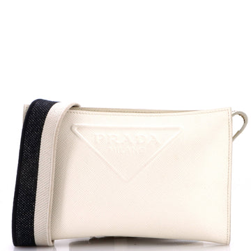 Prada Triangle Logo Zip Messenger Bag